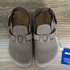 Birkenstock Stone Gray Suede Clogs